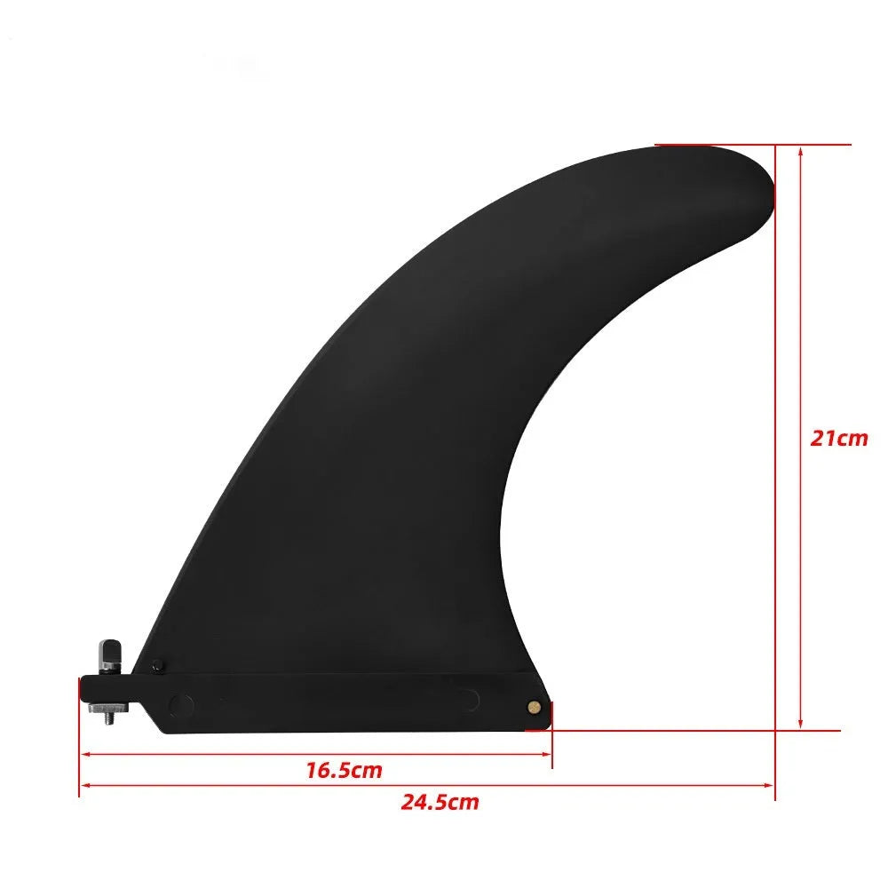 SUP paddle water dispenser attachment with removable fish fin design, plastic construction