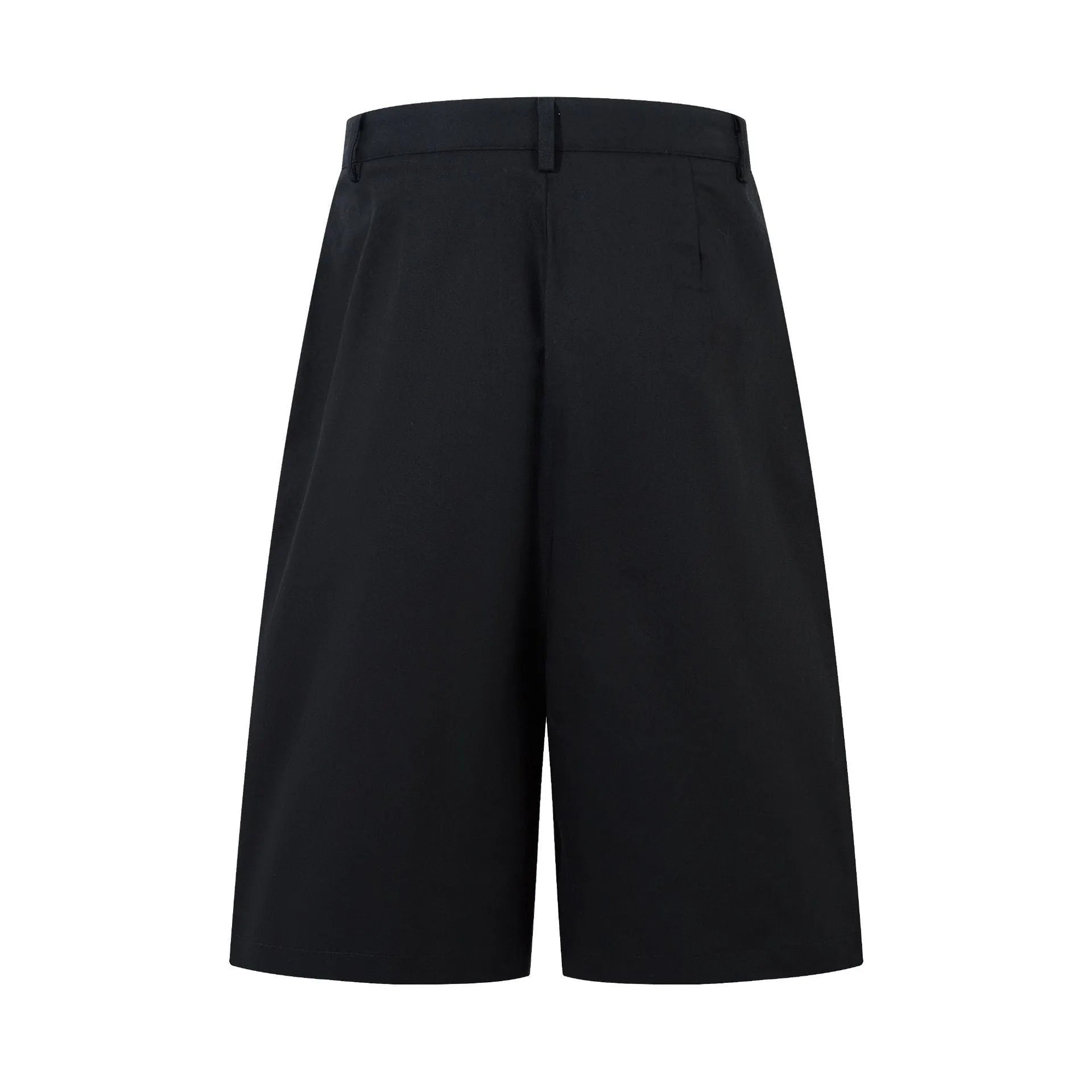 Retro loose fit wide leg straight denim middle pants in black or green with zipper fly