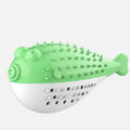 Blue silicone fish-shaped cat chew toy for pet chewing and playing activities