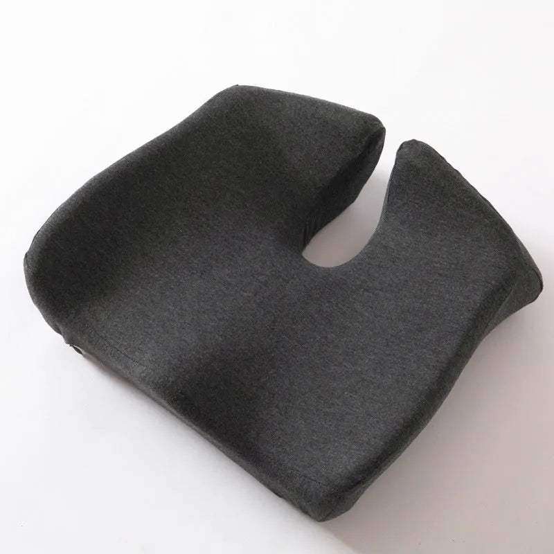 Memory foam office chair cushion for waist support during long sitting sessions in black, grey or light grey