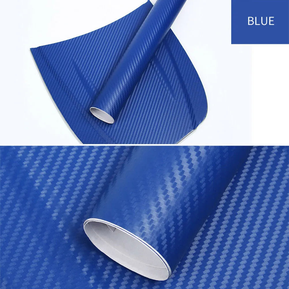 3D carbon fibre stickers roll in multiple colours for car decoration