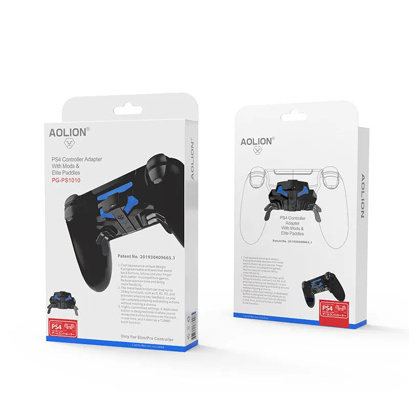 PS4 gamepad back button attachment for Slim and Pro controllers with long black cable.