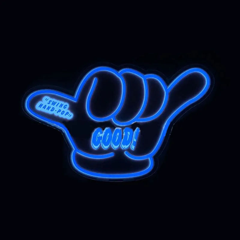 Small self-adhesive luminous wall sticker set with driver, connection wire, and multiple design options