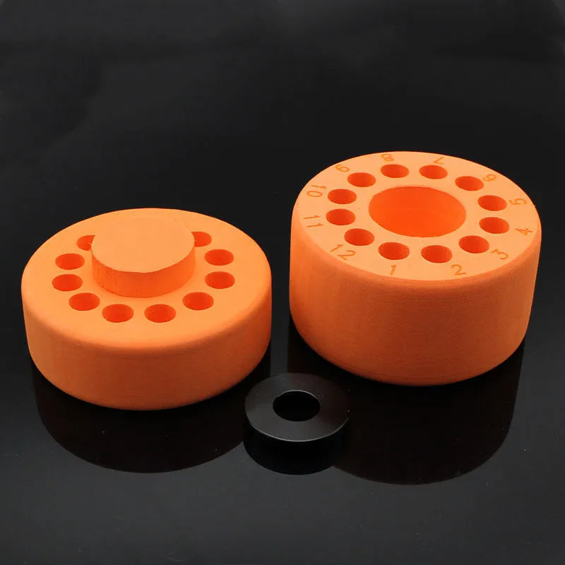 Laboratory process cooling box for gradient freezing with orange metal block and blue plastic cover