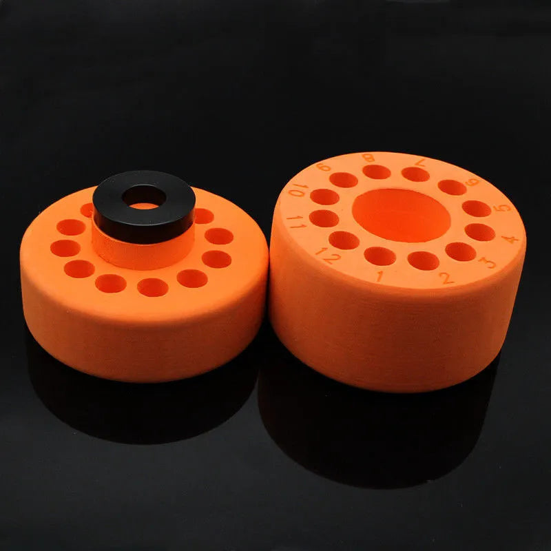 Laboratory process cooling box for gradient freezing with orange metal block and blue plastic cover