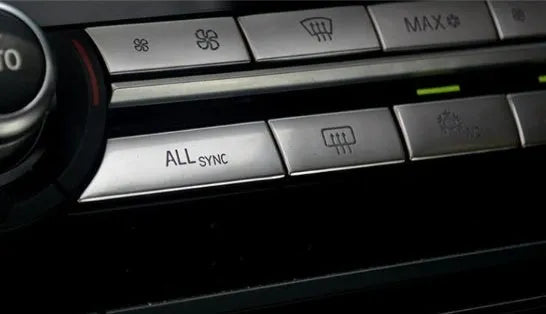 Automotive air conditioning button panel replacement parts showing silver buttons in multiple fitting sizes