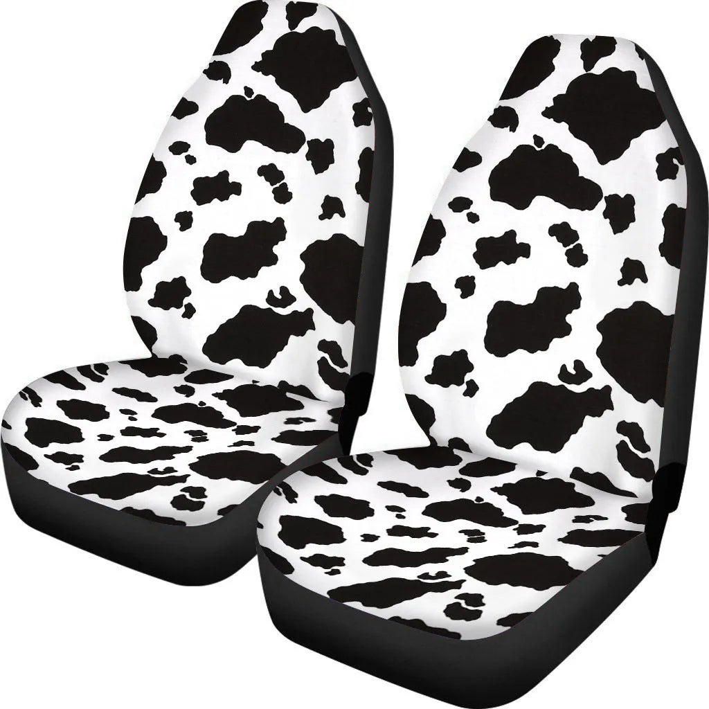 Retro cow spot leopard print pattern on a universal fit polyester car seat cover set