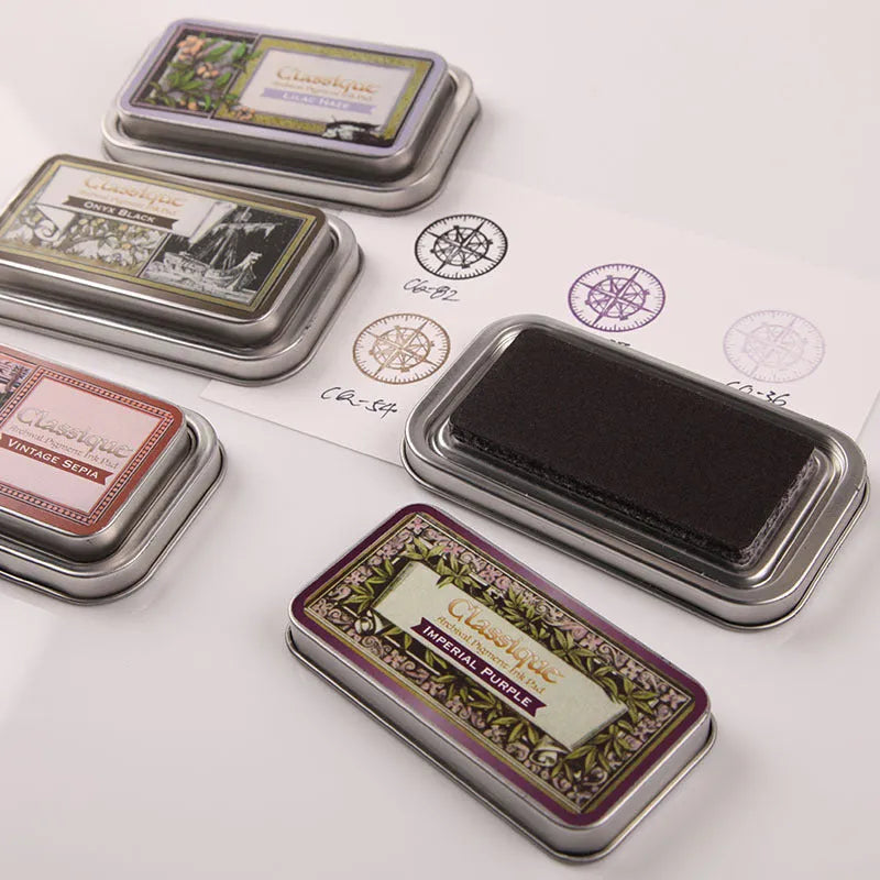 Rectangular notebook stamp pad with oily ink for rubber stamping projects