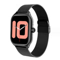 Bluetooth smart watch with touch screen displaying health metrics and call functions