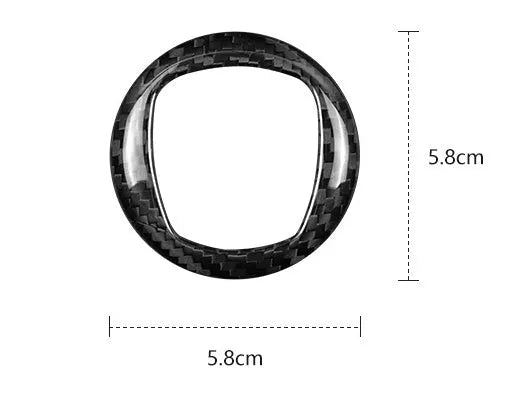 Carbon fibre steering wheel decorative sticker in black and red colour options