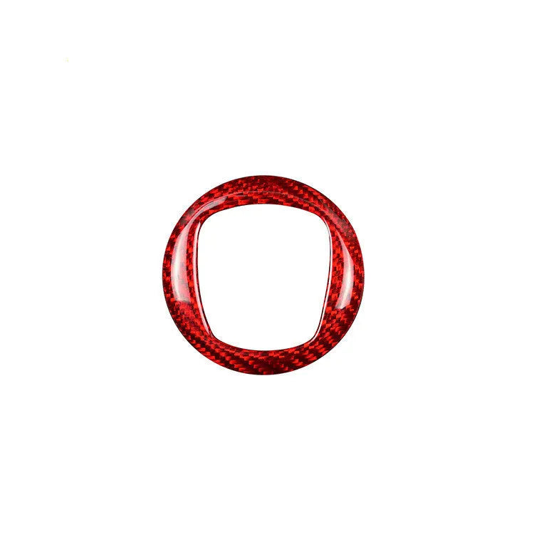 Carbon fibre steering wheel decorative sticker in black and red colour options