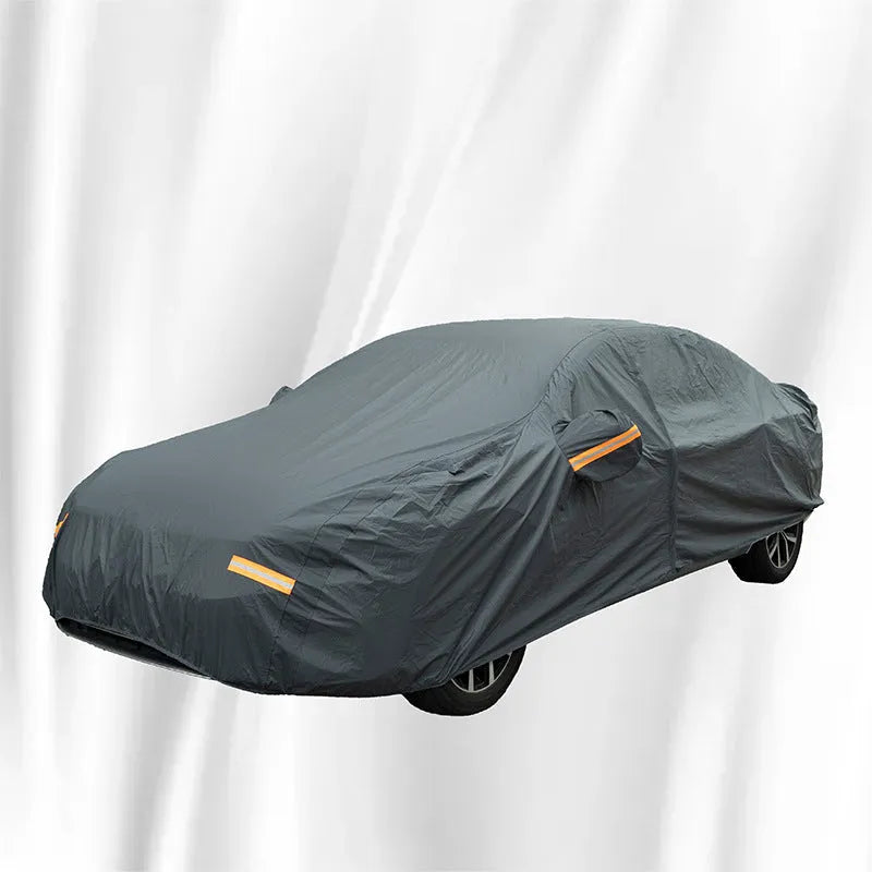 Grey PVC car cover for Volkswagen vehicles with rainproof sun protection