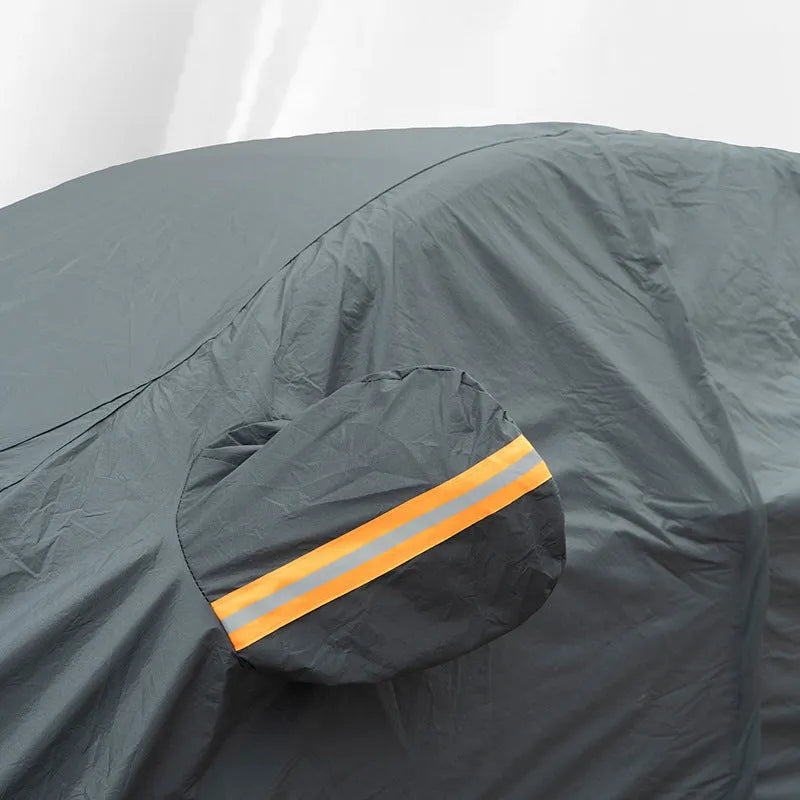 Grey PVC car cover for Volkswagen vehicles with rainproof sun protection