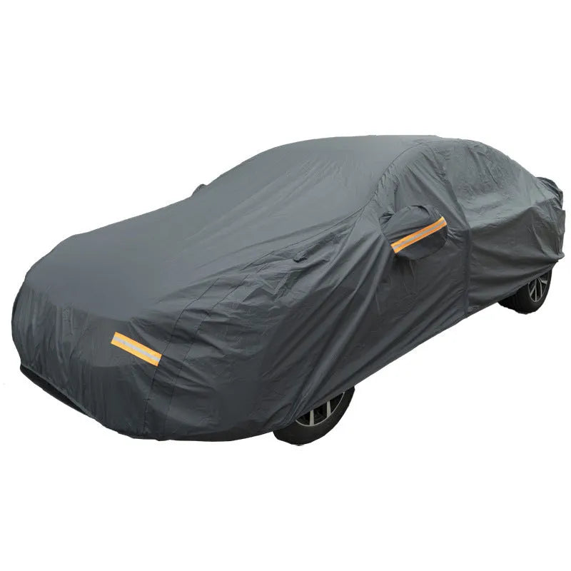 Grey PVC car cover for Volkswagen vehicles with rainproof sun protection