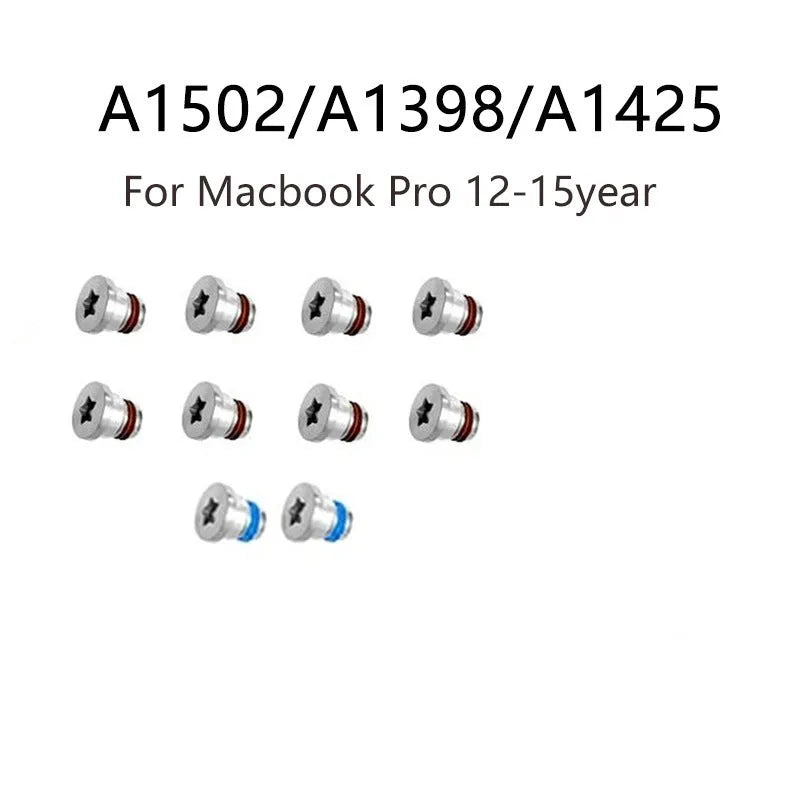 Set of 10 metal replacement screws for MacBook Pro Retina A1502, A1398, A1425 bottom shell.