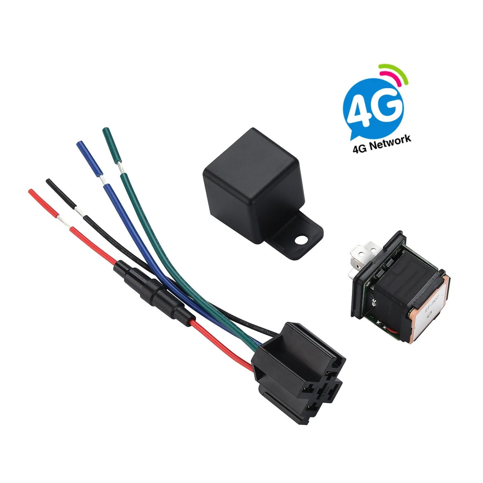 ST-907 GPS vehicle tracker for electric motorcycles with compact black ABS plastic housing