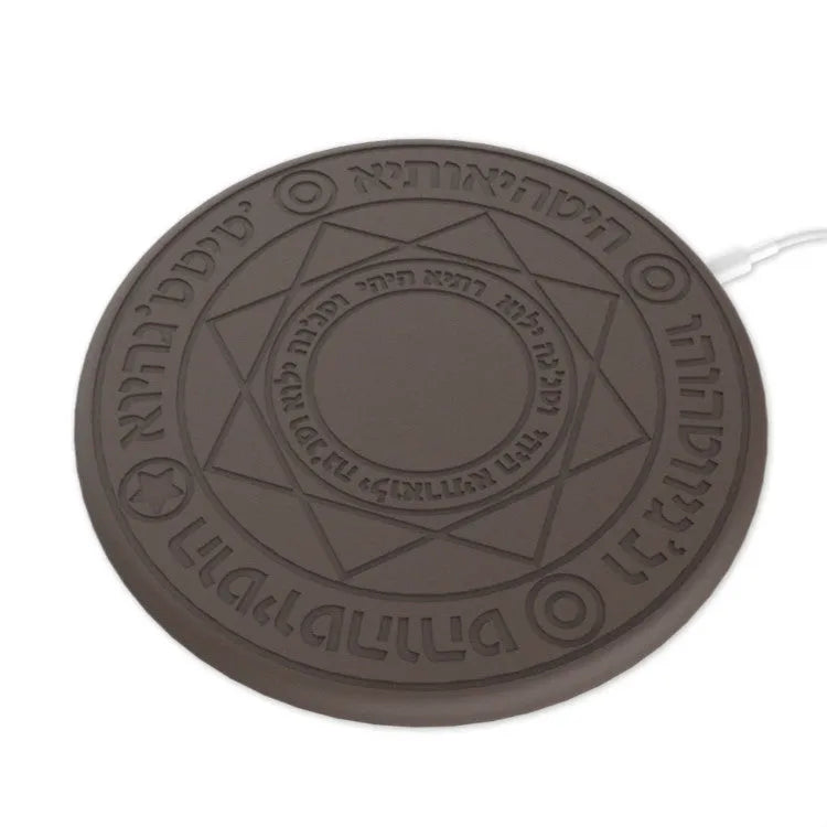25cm square 10W fast wireless charger with glowing magic array pattern on surface