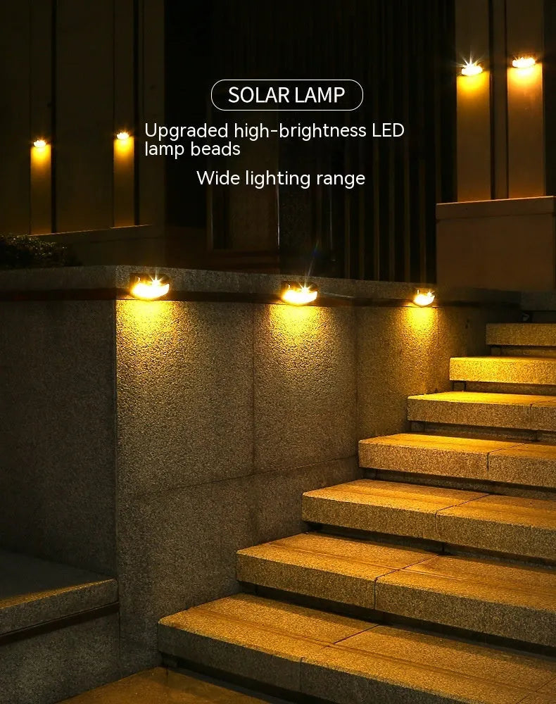 Solar-powered outdoor wall light with retro smiling face design for garden or courtyard.