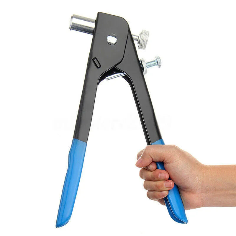 Manual riveter nut set tool with alloy steel body and selection of mandrels for DIY and professional fastening