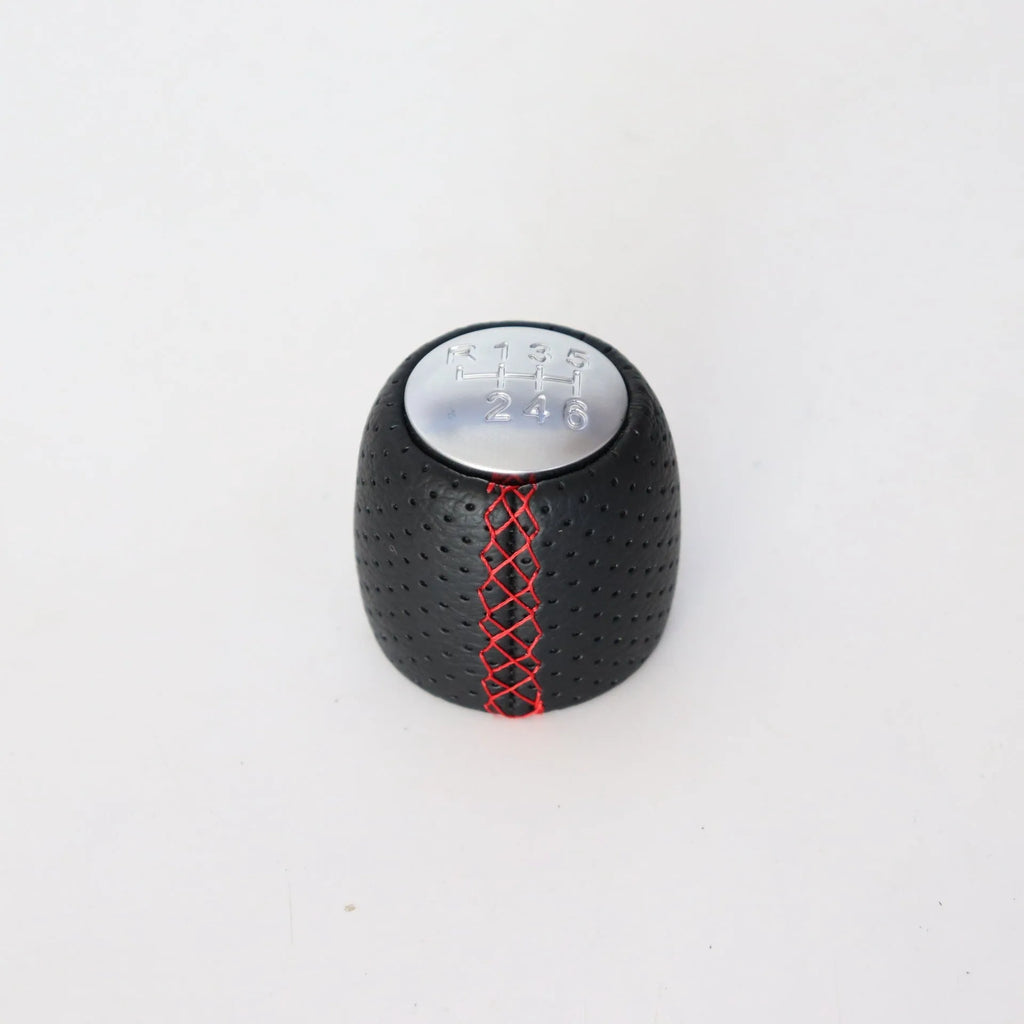 Alpha model handball gear with wrapped perforated PU leather in black, red, and white line options