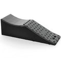 Black fabric car seat pad measuring 55 cm wide by 44 cm deep by 33 cm high