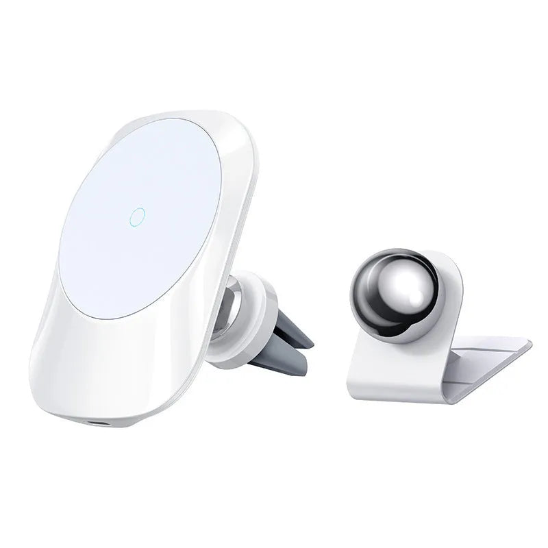 CH-707 magnetic car wireless charger with air vent and centre control mounting bases in black colour