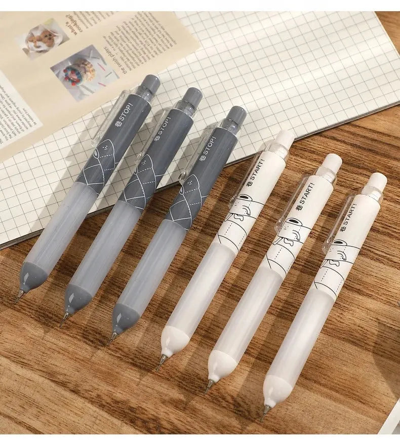 0.5mm automatic pencil with cloud grip in black and white colours