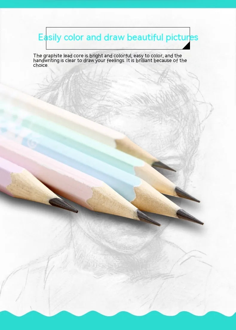 Barrel of 50 natural basswood hexagonal pencils with HB graphite leads for writing and drawing.