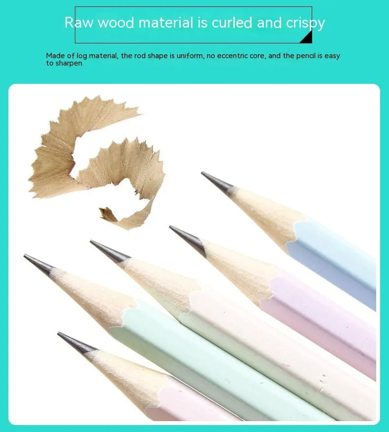 Barrel of 50 natural basswood hexagonal pencils with HB graphite leads for writing and drawing.