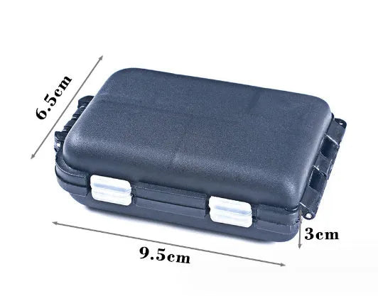 Plastic fishing tackle storage box with 10 grid compartments in black, blue or green