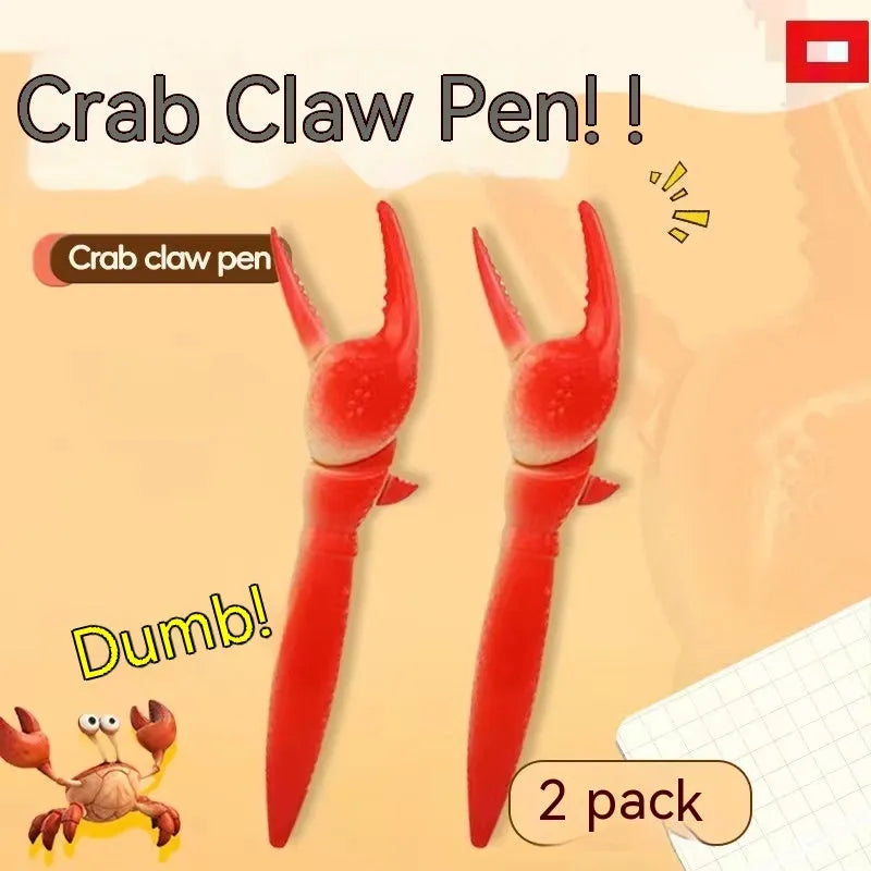 Crab-themed novelty ballpoint pen showing its pressing can clip mechanism