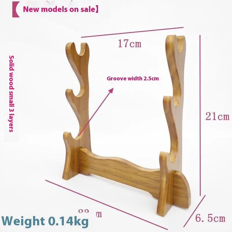 Chinese style wooden handmade multi-layer wall bracket for display and storage.