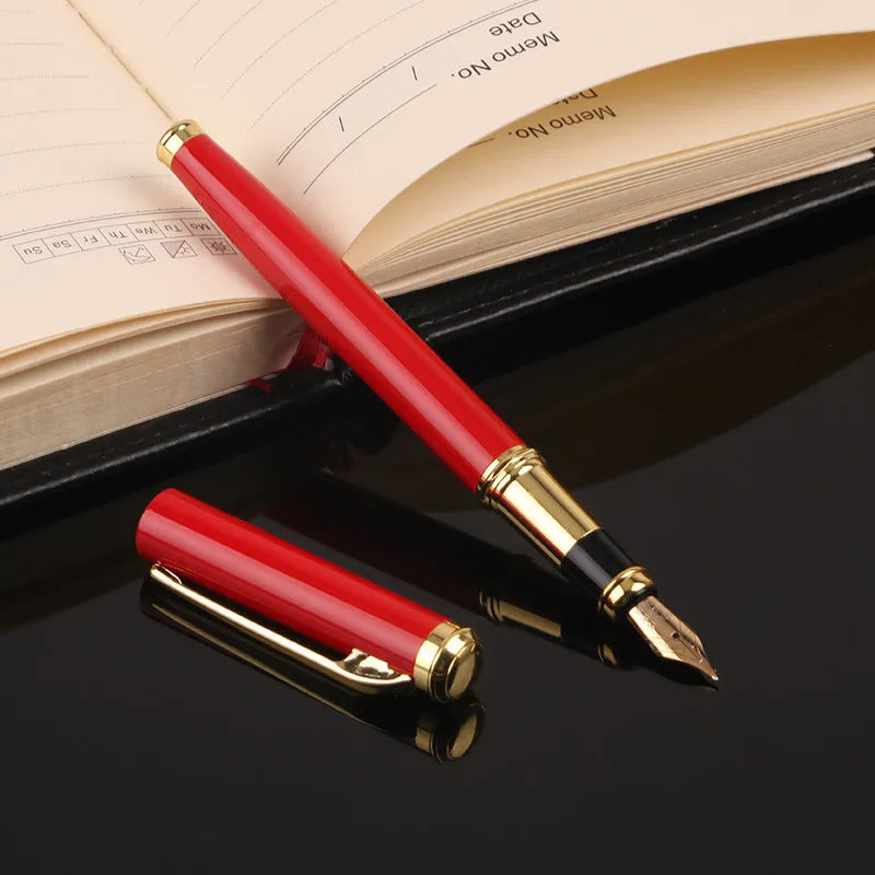 Black and red metal shell ink pens with a 0.5mm fine nib for office and gift use