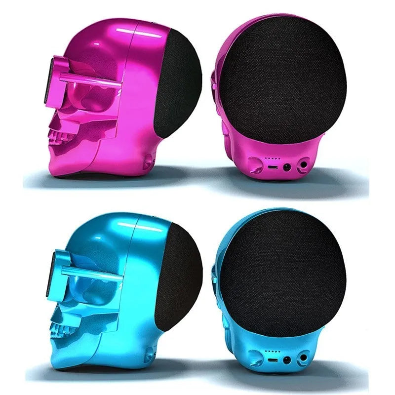 Skull design wireless Bluetooth speaker with 10-hour battery in limited edition colours