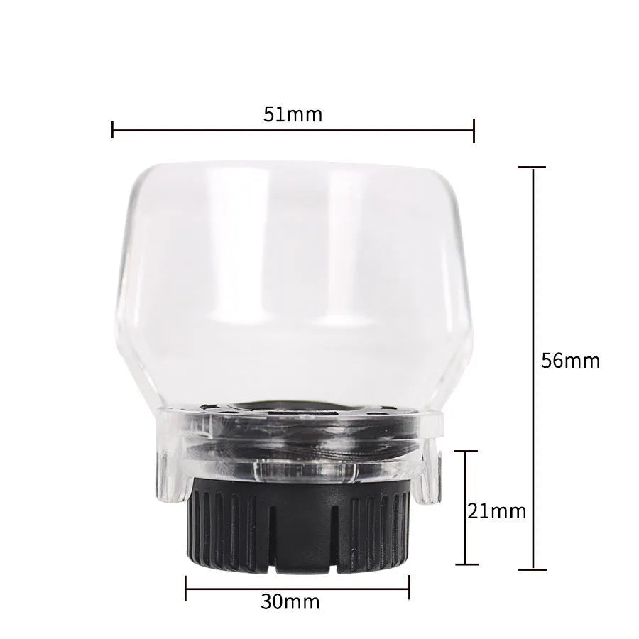 Transparent plastic face guard for Delta electric grinder with thread port.
