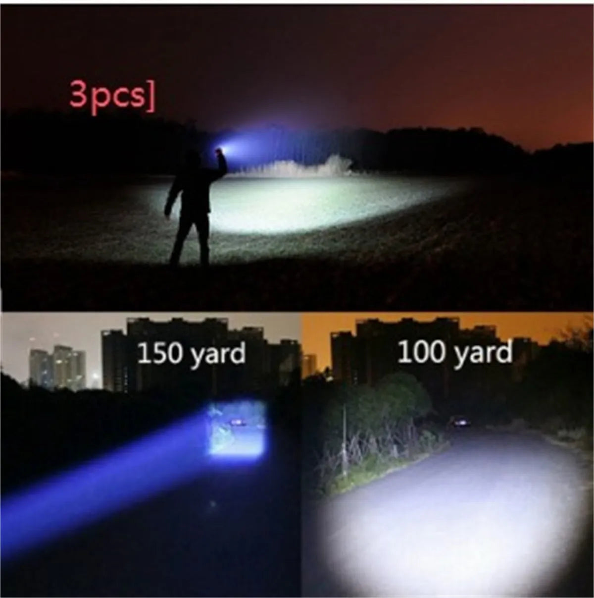 Aluminium alloy zoomable LED flashlight with adjustable focus and waterproof design for outdoor use