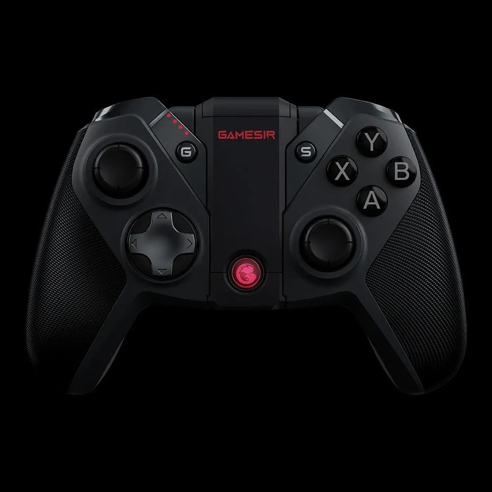 Black wired game controller with a type-C USB cable and ergonomic handles.