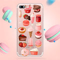 Clear iPhone case with ice cream pattern design showing TPU and PC construction