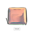 Women's compact 11cm square folding wallet in Korean style with glitter or solid colour options