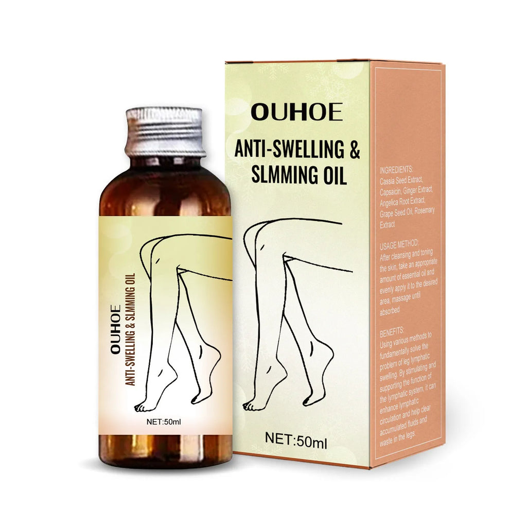 50ml bottle of moisturising body and leg massage essential oil with natural extracts