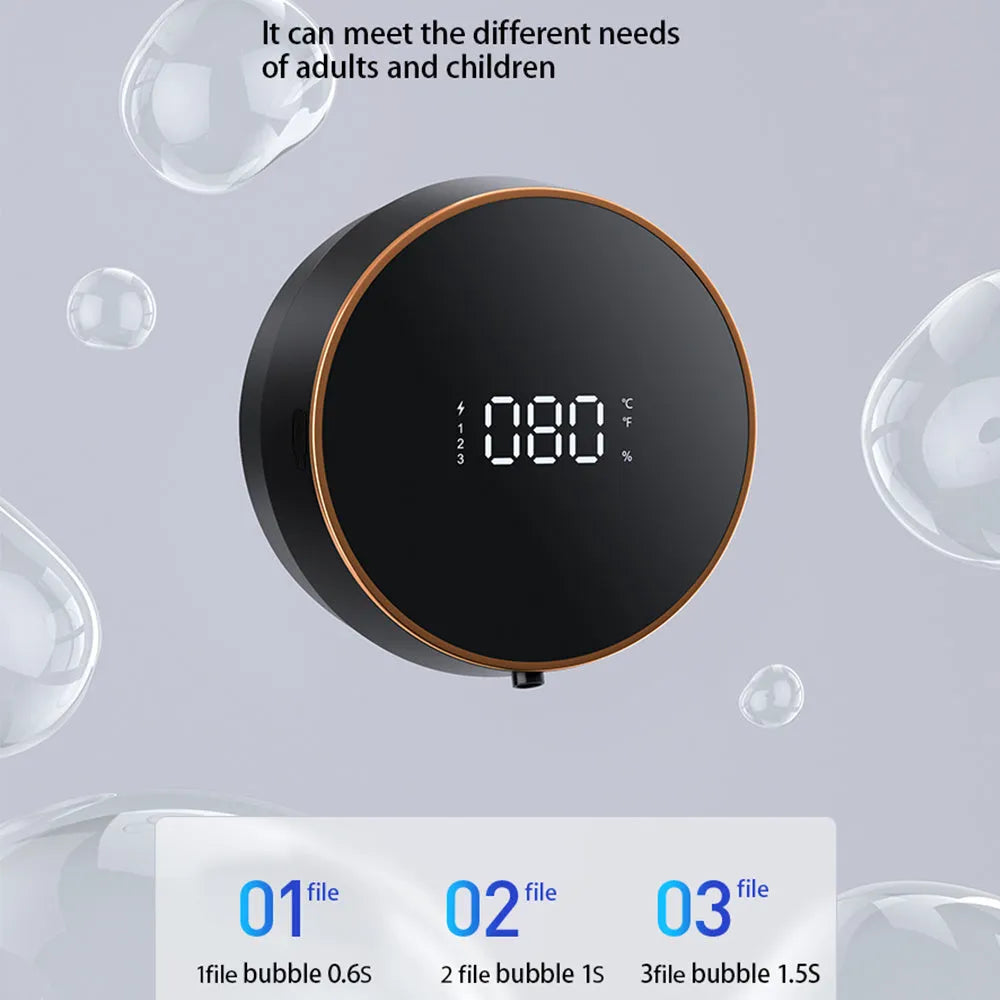 Smart automatic sensor foam dispenser unit with USB charging port mounted on wall