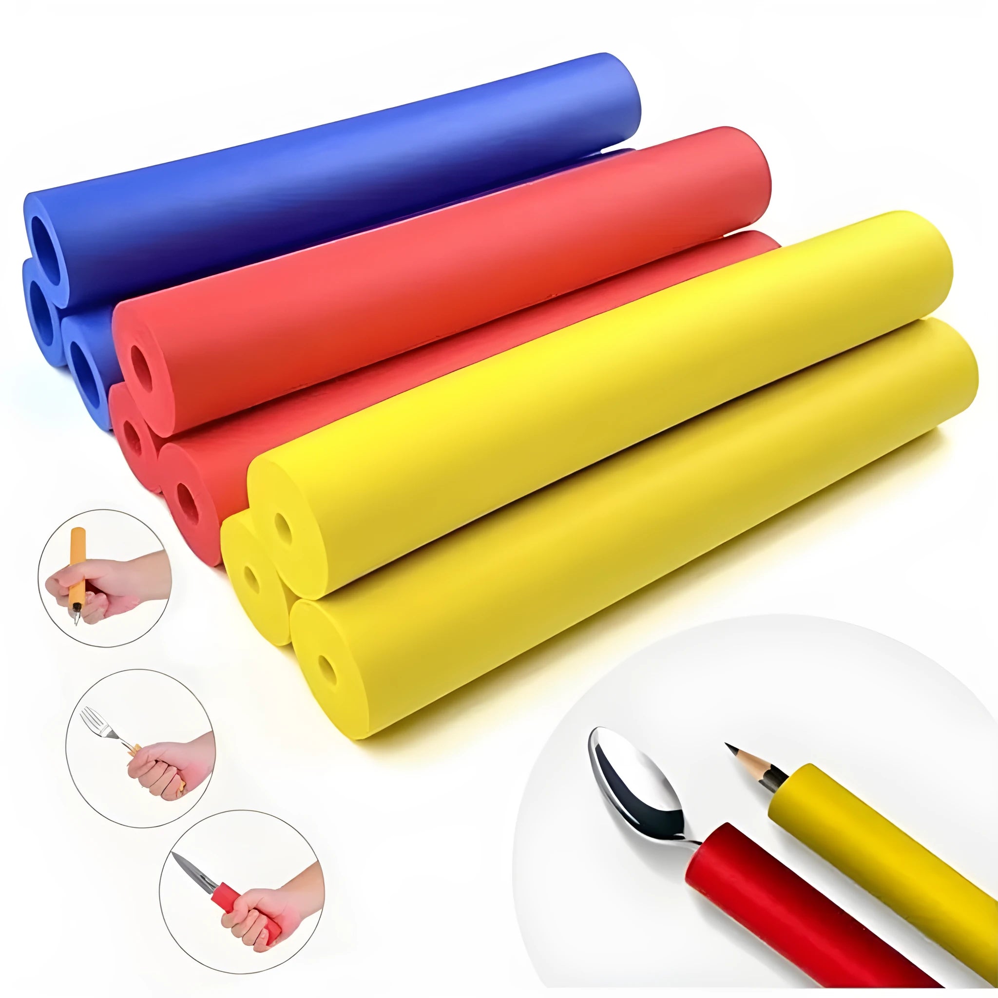 Rubber auxiliary grip hoses for pen tools, showing inner diameter options of 10mm and 18mm.