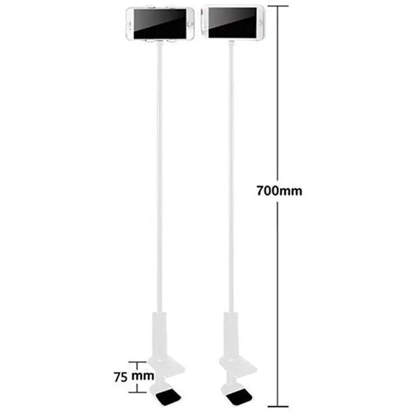 Black and white flexible mount holder with adjustable magnalium arm and suction base for phone tablet mounting
