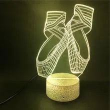 Ballet 3D night light with colourful LED illumination and remote control