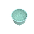 Cyan silicone pet slow feeding bowl with textured licking mat surface and suction cup base