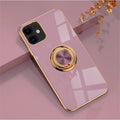 Solid colour TPU silicone back case for iPhone on a table, shown in light purple colour.