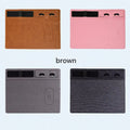 Wireless charging mouse pad with mobile phone holder in PU leather, 320mm x 260mm size