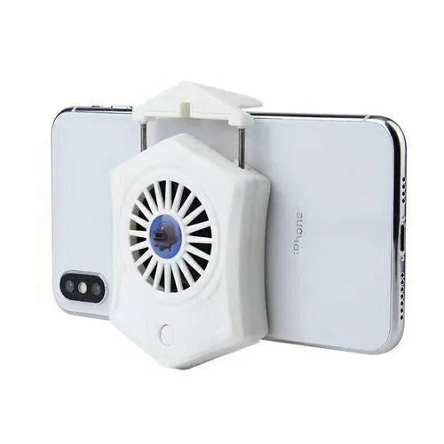 Black and white USB mobile phone cooling fan radiator for gaming accessories.