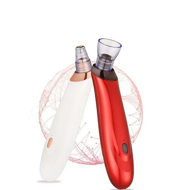 Electric blackhead remover tool with multiple nozzle attachments in black colour option