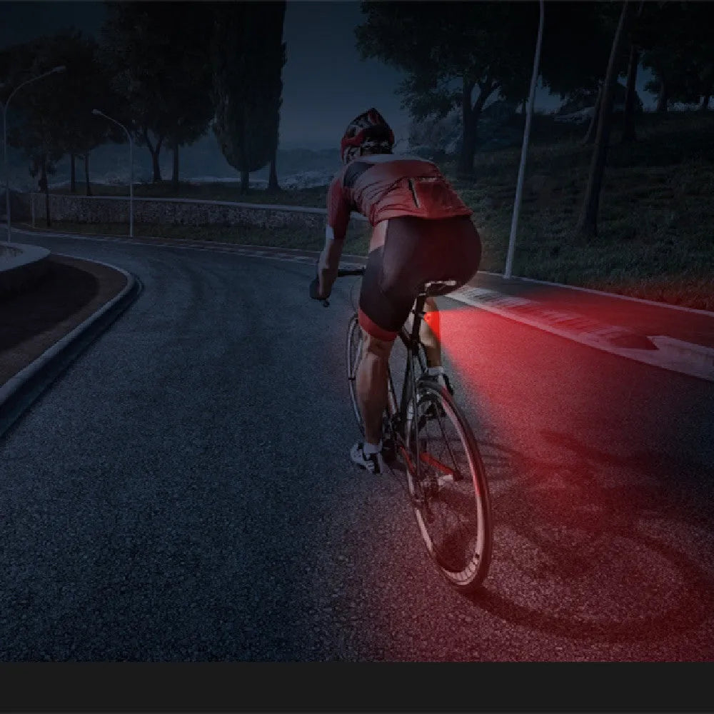 Black smart brake sensing USB charging bicycle taillight with aluminium housing
